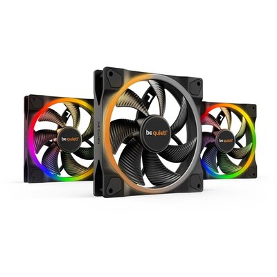 Be Quiet! Cooler 14cm - LIGHT WINGS 140mm PWM Triple-Pack (RGB, 1500rpm, 23,3dB, fekete)