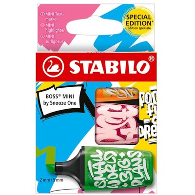 Stabilo BOSS MINI by Snooze One 3 db-os (zöld/pink/narancs) szövegkiemelő készlet