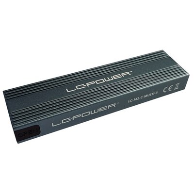 LC Power Külső ház - USB 3.2 Type-C - NVMe vagy SATA M.2 SSD - LC-M2-C-MULTI-3