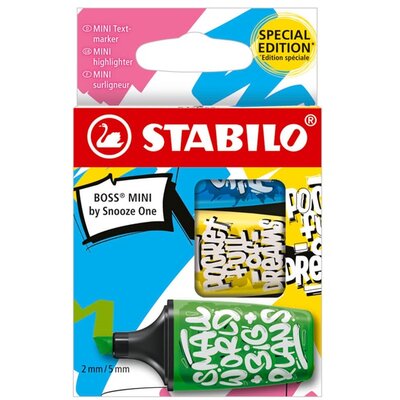 Stabilo BOSS MINI by Snooze One 3 db-os (zöld/sárga/kék) szövegkiemelő készlet