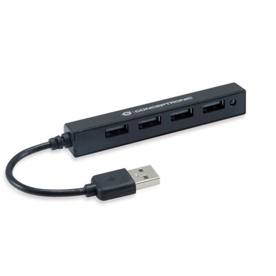 Conceptronic USB Hub - HUBBIES05B (4 port, USB2.0, fekete)