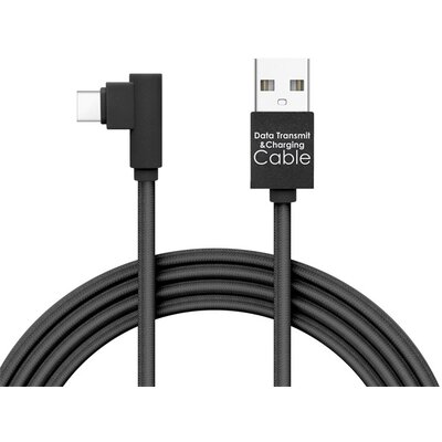 Delight kábel - USB-C töltőkábel (USB - USB Type-C apa be-/kimenet; 2m, fekete)