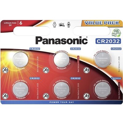 Panasonic CR2032 3V lítium gombelem 6db/csomag