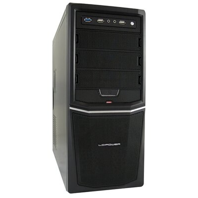 LC-Power Számítógépház - PRO-924B 420W (fekete, fekete belső, mATX/ATX, 1xUSB3.0, 2xUSB2.0, 420W táp)