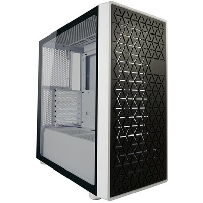 LC-Power Számítógépház - 714W - Gacrux X (fehér-fekete, fehér belső, ablakos, mATX/ATX, 1xUSB3.2, 2xUSB2.0)