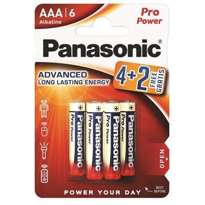 Panasonic LR03PPG/6BP 4+2F 1,5V AAA/mikro tartós alkáli elem 6 db/csomag