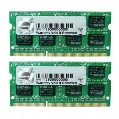 G.SKILL Standard DDR3L SO-DIMM 1600MHz CL9 8GB Kit2 (2x4GB) Green