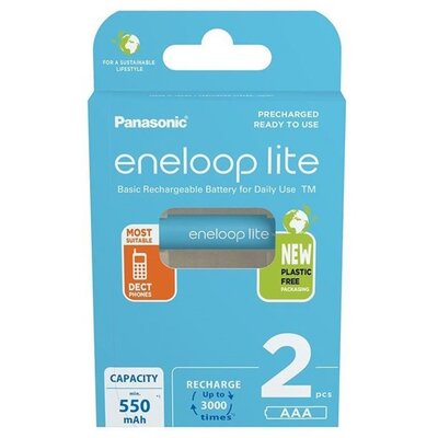 Panasonic Eneloop BK-4LCCE/2BE AAA 550mAh mikro ceruza akku 2db/csomag