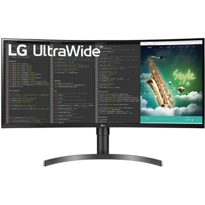 LG Monitor 35" - 35WN75CP-B (Ívelt; VA; 21:9; 4K 3440x1440; 5ms; 1000:1; 300cd; HDMIx2; DP; HDR10; USB-C; Spkr; sRGB99%)