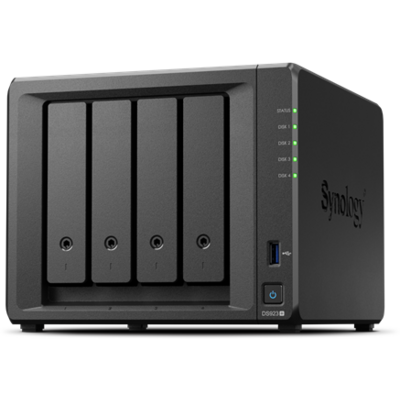 SYNOLOGY NAS 4 Fiókos AMD Ryzen R1600 2x2,6GHz, 16GB DDR4 ECC, 2x1GbE, 2xUSB3.2 - DS923+16G