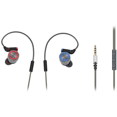 Rampage Fülhallgató - SN-J8 Elegant (mikrofon, 3.5mm TRRS jack, 1.2m kábel, szürke)