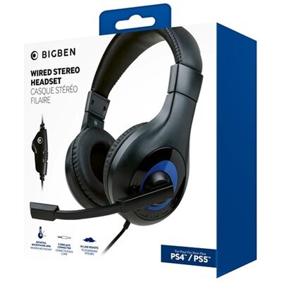 BigBen V1 PS4/PS5 sztereo fekete gamer headset