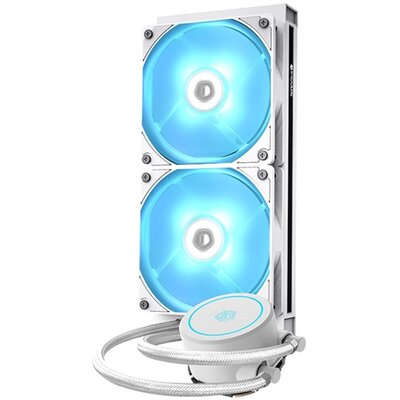ID-Cooling CPU Water Cooler - AURAFLOW X 240 EVO SNOW (18-35,2dB; max. 126,57 m3/h; 2x12cm, RGB LED)