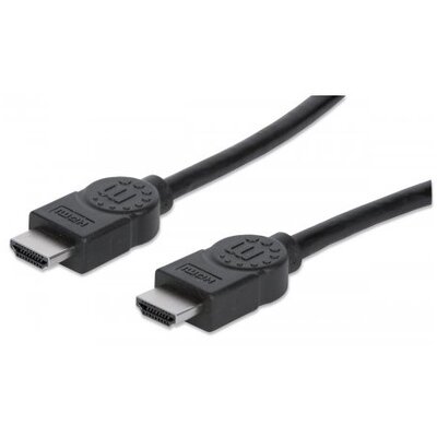 Manhattan Kábel - HDMI to HDMI (Ethernet HEC, ARC, 3D, 4K, Shielded, 3m, Fekete)