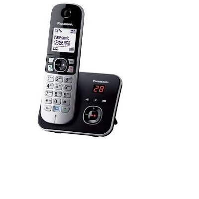 Panasonic KX-TG6821PDB DECT fehér háttérvil. kihang. üzenetrögzítős hívóazonosítós fekete telefon