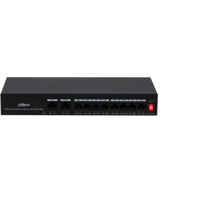 Dahua PoE switch - PFS3010-8ET-65 (8x 100Mbps PoE port + 2x 100Mbps uplink, 65W)