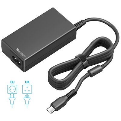 Sandberg Hálózati adapter 65W - USB-C AC Charger PD65W EU+UK (Max.: 65W, Kimenet: USB-C, túlfeszültség védelem)