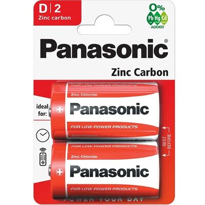 Panasonic RedZinc R20RZ/2BP D/góliát cink-mangán tartós elem 2 db/csomag