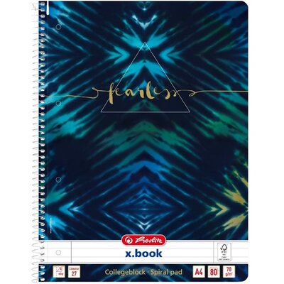 Herlitz Batik Fearless A4 80lapos perforált vonalas spirálfüzet