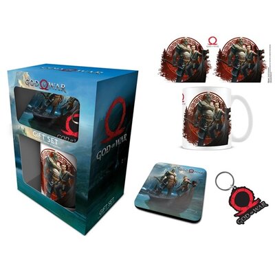 God of War kulcstartó + 320ml bögre + alátét csomag