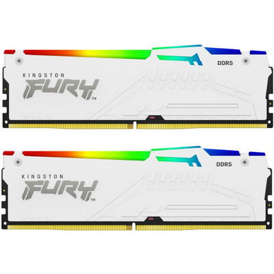 KINGSTON FURY memória DDR5 32GB 6000MHz CL36 DIMM (Kit of 2) Beast White RGB EXPO