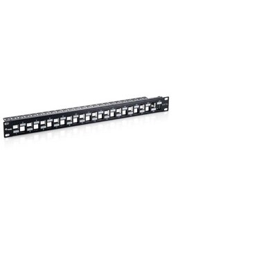 Equip Keystone Patch Panel - 769324 (24 port, Cat6A, 1U, árnyékolt, fekete)