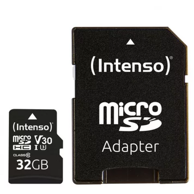 Intenso 32GB MicroSDXC Professional Class 10 U1 V30 + adapterrel