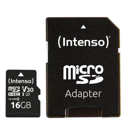 Intenso 16GB MicroSDXC UHS-I Professional Class 10 U3 V30 + adapterrel