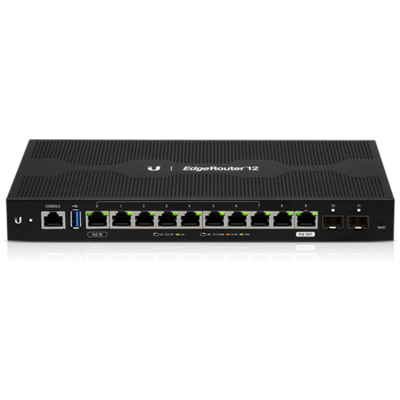 Ubiquiti EdgeRouter 12, gigabites, 10x RJ45, 1x PoE, 2xSFP