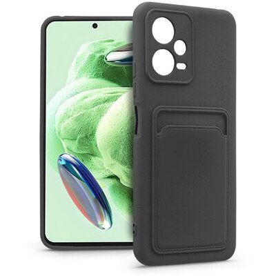 Haffner PT-6626 Xiaomi Redmi Note 12 5G/Poco X5 5G fekete szilikon hátlap kártyatartóval