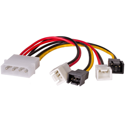 Akyga Molex / 2x 3pin 12V / 2x 3pin 5V adapter kábel - AK-CA-34