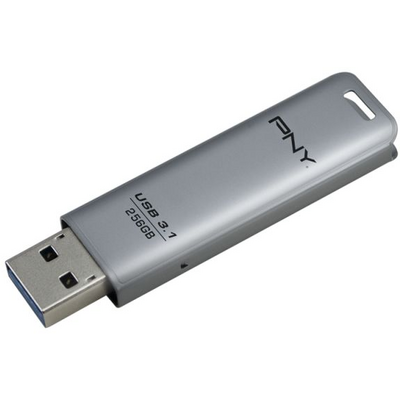 PNY 256GB Elite Steel Flash Drive USB3.1 Silver