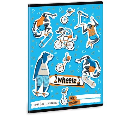 Ars Una Wheelz 23 (5262) A5 12-32 3. osztályos vonalas füzet
