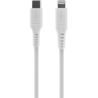 FIXED Liquid Silicone Cable USB-C/Lightning, 0,5m, white