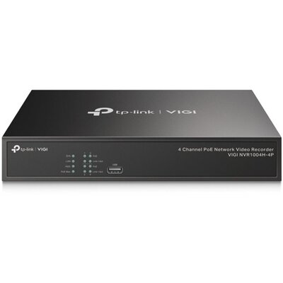 TP-Link VIGI NVR1004H-4P /4 csatorna/H265/80Mbps rögzítés/1x SATA/4x PoE+ hálózati rögzítő (NVR)