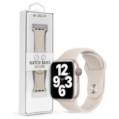 Devia ST364501 Apple Watch 38/40/41mm fehér szilikon sport szíj