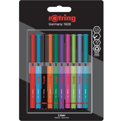 Rotring Liner 10 db-os vegyes színű tűfilc készlet