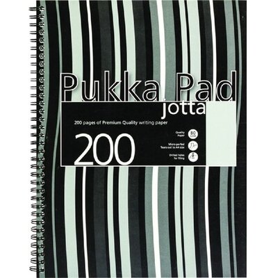 Pukka Pad Jotta Pad A5 PP 200 oldalas fekete csíkos vonalas spirálfüzet