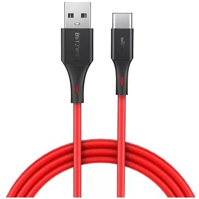 BlitzWolf BW-TC15 Red 1,8m USB/Type-C piros adat- és töltőkábel