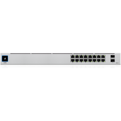 Ubiquiti UniFi Switch Gen2, 16x gigabit RJ45 port, 2xSFP port, 8x 802.3af/at PoE max. 60W, rackbe szerelhető