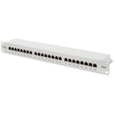 DIGITUS CAT5e 24port 19" 1U szürke árnyékolt Patch Panel