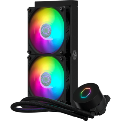 COOLER MASTER CPU hűtő MASTERLIQUID 240L CORE ARGB (vízhűtés), 2 Ventilátoros, LGA1700 támogatással, fekete