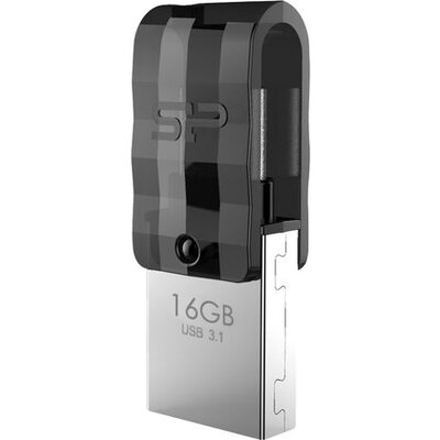 Silicon Power Mobile - C31 16GB USB 3.2/USB-C Pendrive Fekete (SP016GBUC3C31V1K)