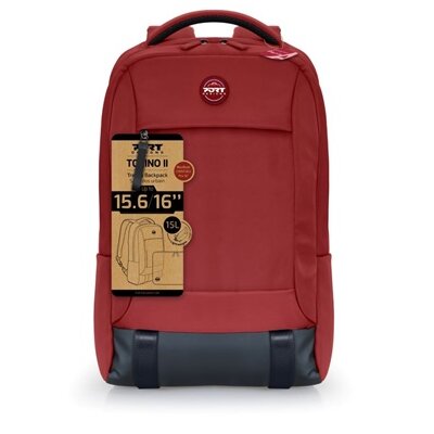 PORT DESIGNS Notebook hátizsák 140424, TORINO II BACKPACK 15.6/16’’ RED/Piros