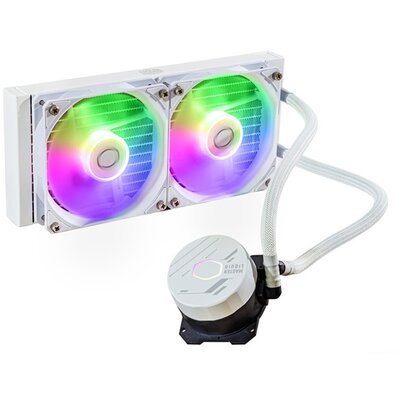 COOLER MASTER CPU hűtő MASTERLIQUID 240L CORE ARGB (vízhűtés), 2 Ventilátoros, LGA1700 támogatással, fehér