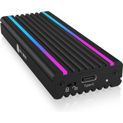 Raidsonic IcyBox IB-1824ML-C31 Enclosure for 1x NVMe with USB 3.1 (Gen 2) Type-C and Type-A interface and LED stripes