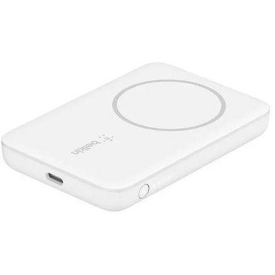 Belkin BPD004BTWT BoostCharge Magnetic Wireless Power Bank 5K + Stand White