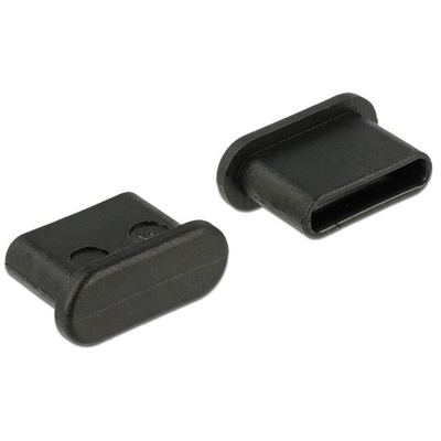 DELOCK Porvédő USB Type-C female fogantyú nélkül 10 db fekete