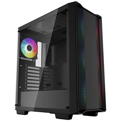 DeepCool Számítógépház - CC560 A-RGB (fekete, ablakos, 4x12cm ventilátor, Mini-ITX / Mico-ATX / ATX, 1xUSB3.0, 1xUSB2.0)