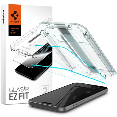 Spigen iPhone 15 Plus Screen Protector EZ FIT GLAS.tR Transparency (2 Pack)